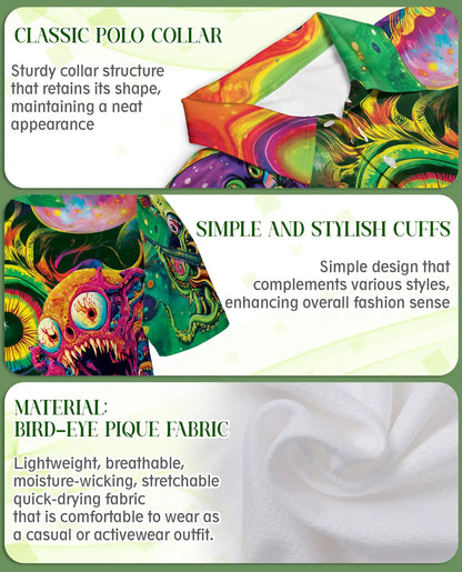Psychedelic Sea Monster Polo Shirt | Azhawaiian