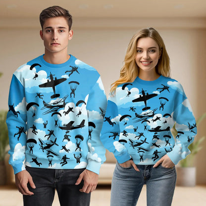 Skydiver Sweatshirt – Colorful Graphic 3D All Over Print Design