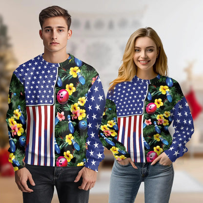 Bowling Tropical USA Sweatshirt – Tropical 3D All Over Print Design