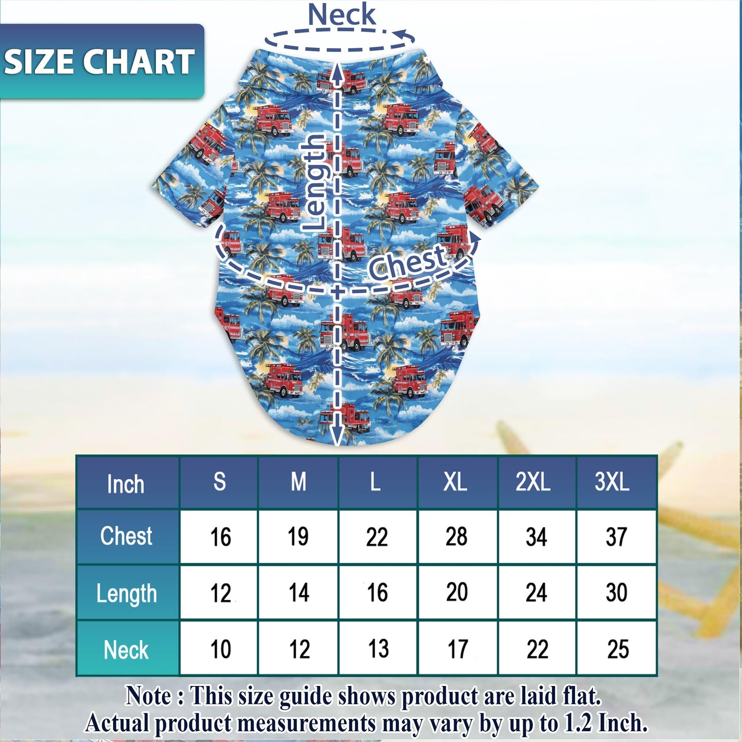 Fire Truck Firefighter Matching Dog Owner Hawaiian Shirts, Funny Pet Aloha Shirt for Beach Vacation - Azhawaiian