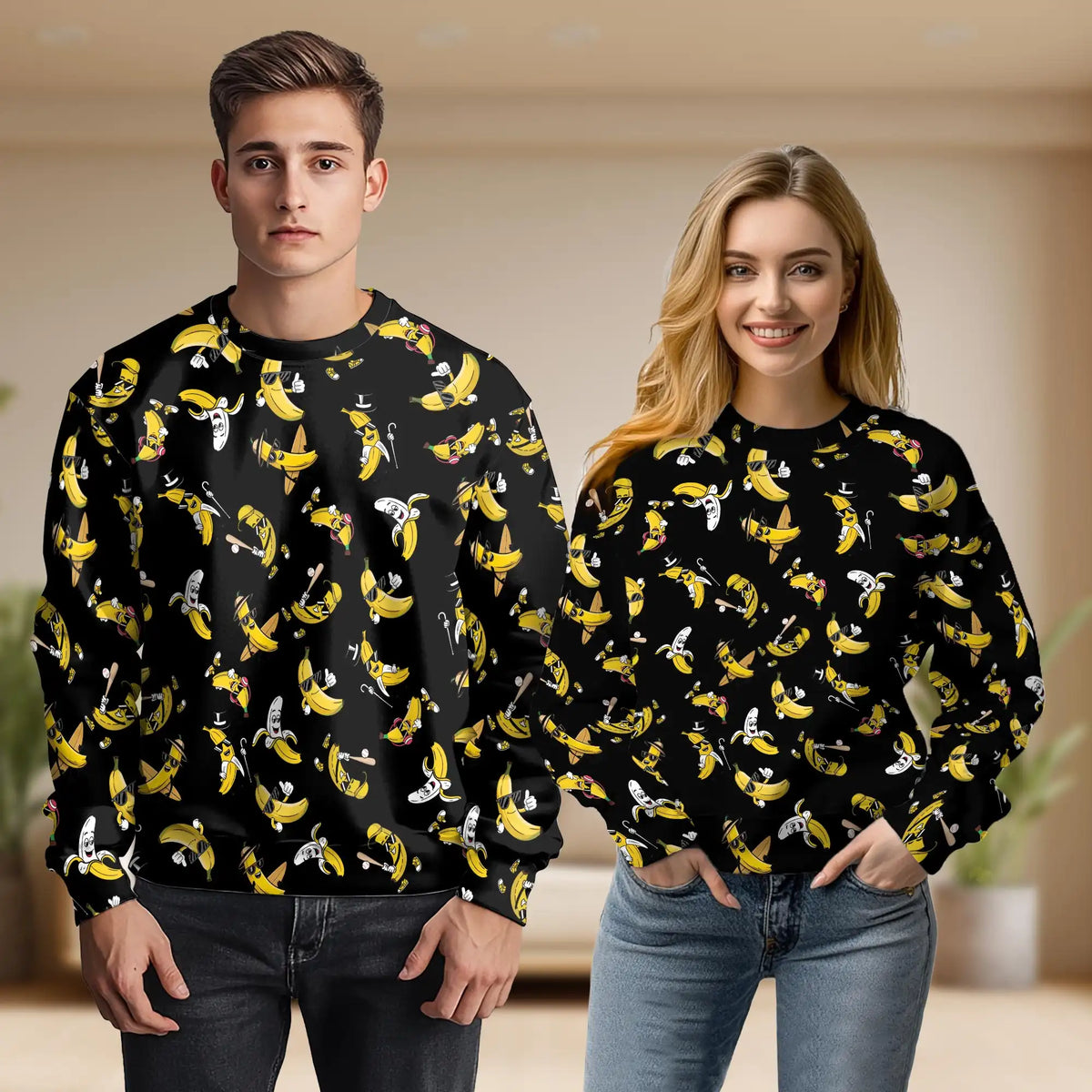 Banana Pattern Sweatshirt – Tropical 3D All Over Print Design