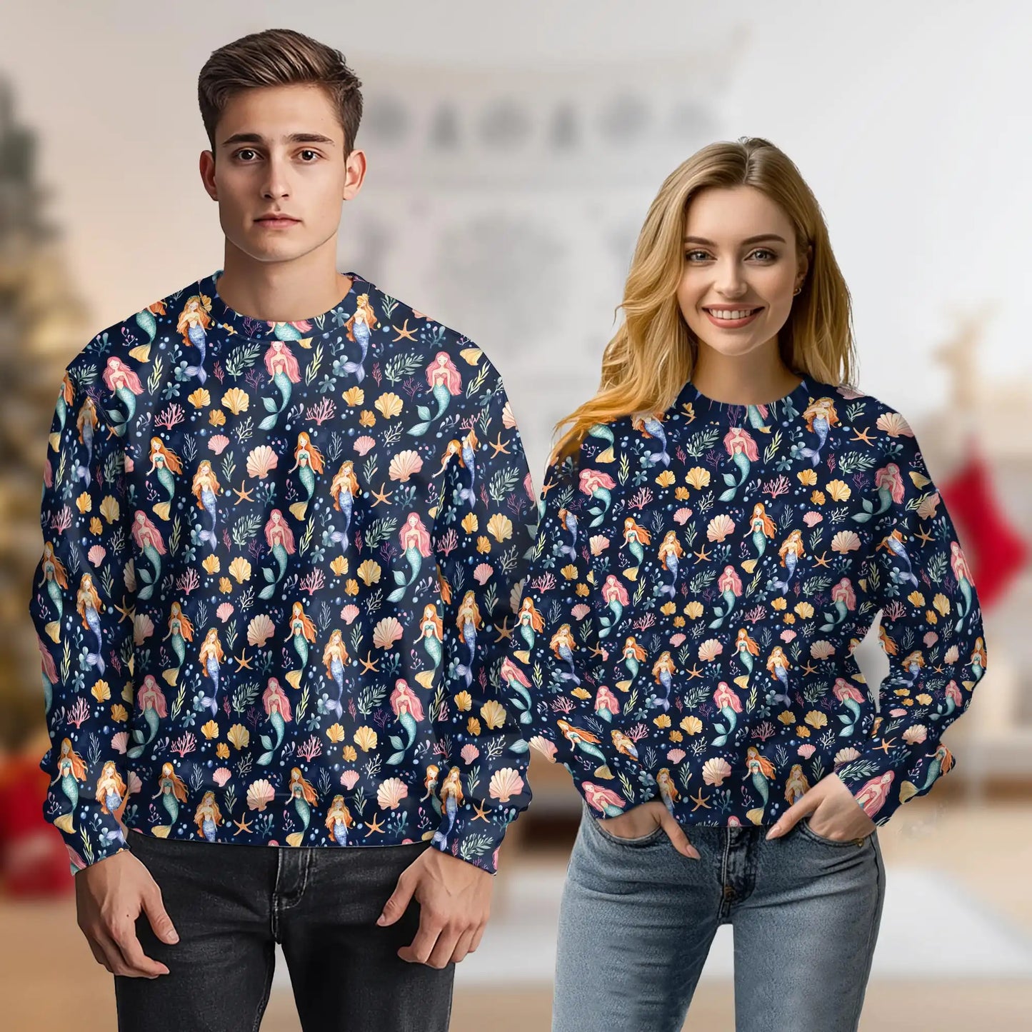 Cute Mermaid Sweatshirt – Colorful Graphic 3D All Over Print Design
