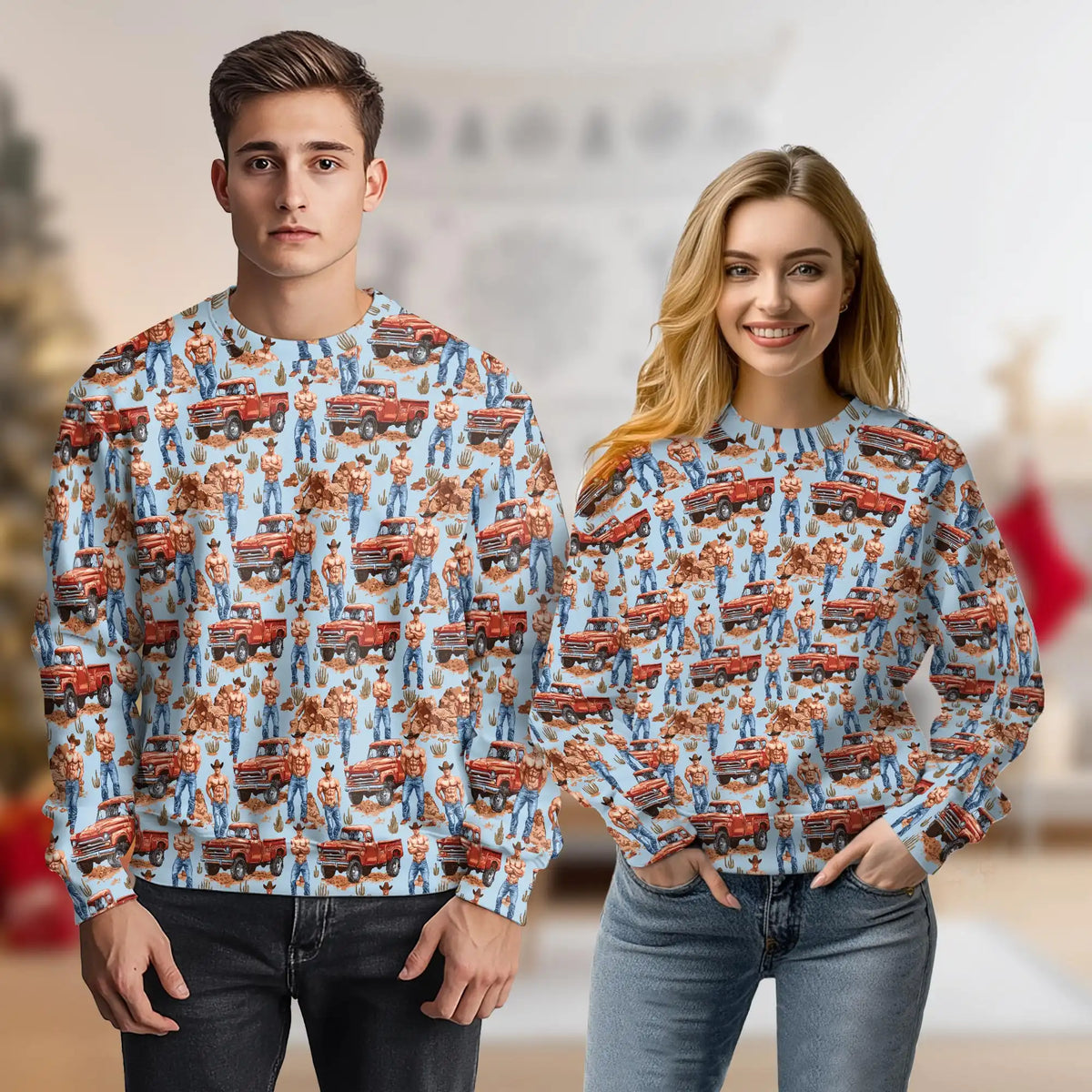 Vintage Cowboy Sweatshirt – Vintage 3D All Over Print Design