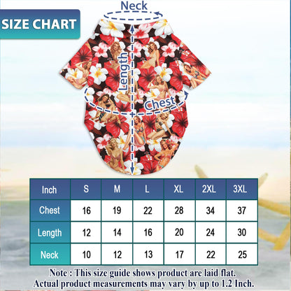 Pinup Girls Retro Matching Dog Owner Hawaiian Shirts, Funny Pet Aloha Shirt for Beach Vacation - Azhawaiian
