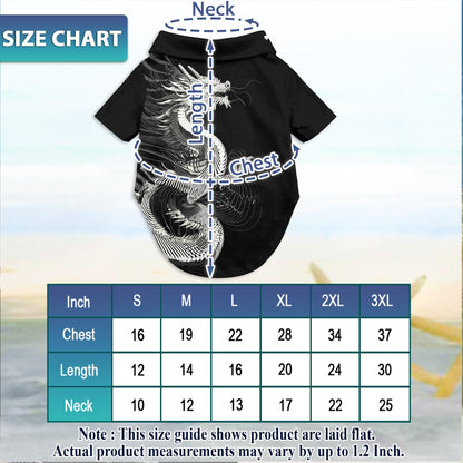 Dragon Theme Matching Dog Owner Hawaiian Shirts, Funny Pet Aloha Shirt for Beach Vacation - Azhawaiian
