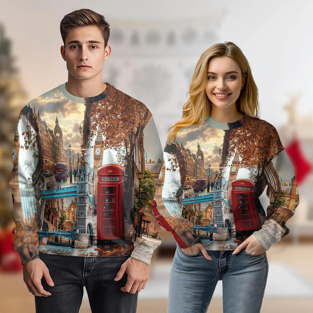 London Street Sweatshirt – Colorful Graphic 3D All Over Print Design