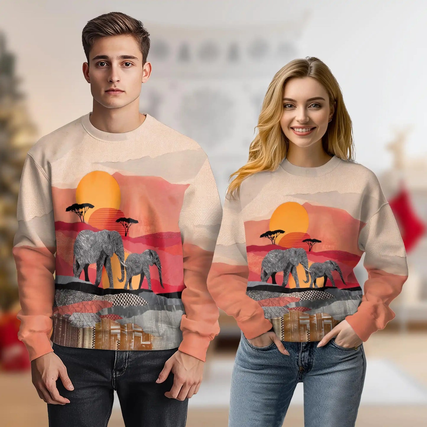 Mandala Elephants Sweatshirt – Colorful Graphic 3D All Over Print Design