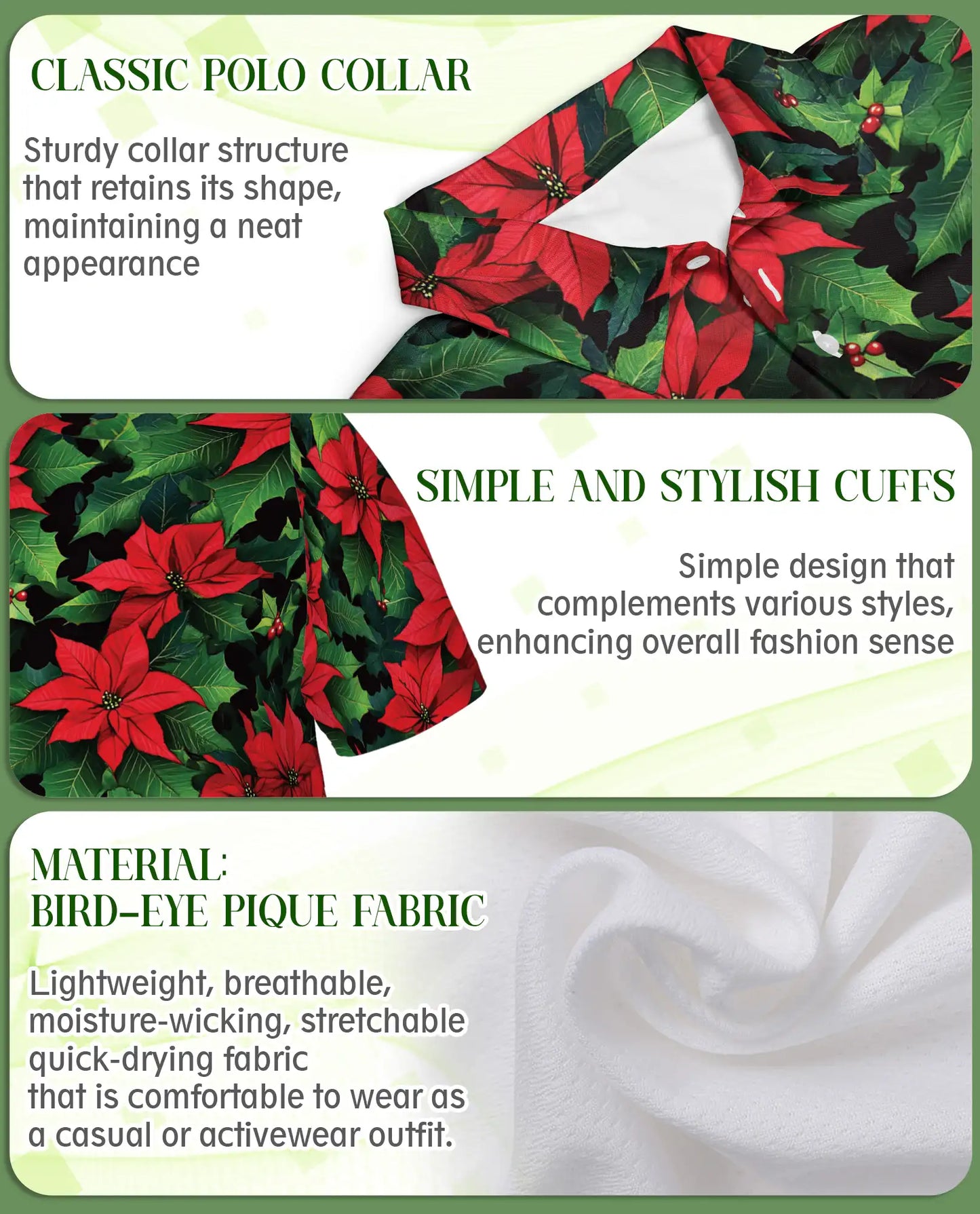 Christmas Poinsettia Polo Shirt | Azhawaiian