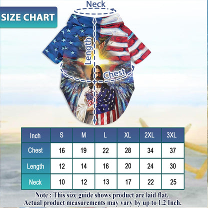 America and Jesus Bless Matching Dog Owner Hawaiian Shirts, Funny Pet Aloha Shirt for Beach Vacation - Azhawaiian
