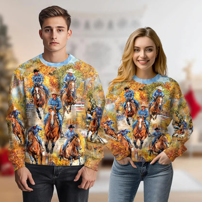 Rodeo Cowboy Sweatshirt – Colorful Graphic 3D All Over Print Design