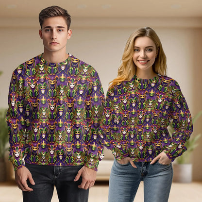 Mardi Gras Sweatshirt – Colorful Graphic 3D All Over Print Design