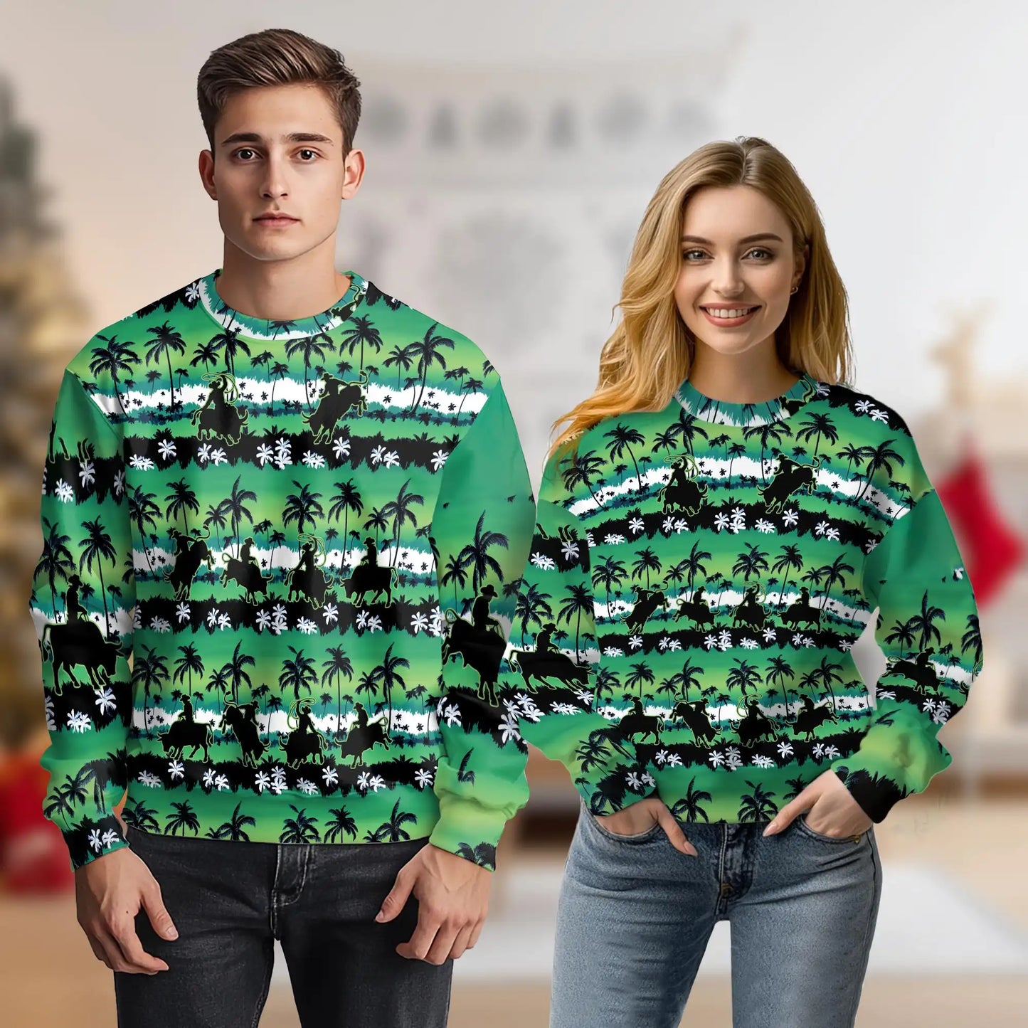 Bull Riding Sweatshirt – Colorful Graphic 3D All Over Print Design