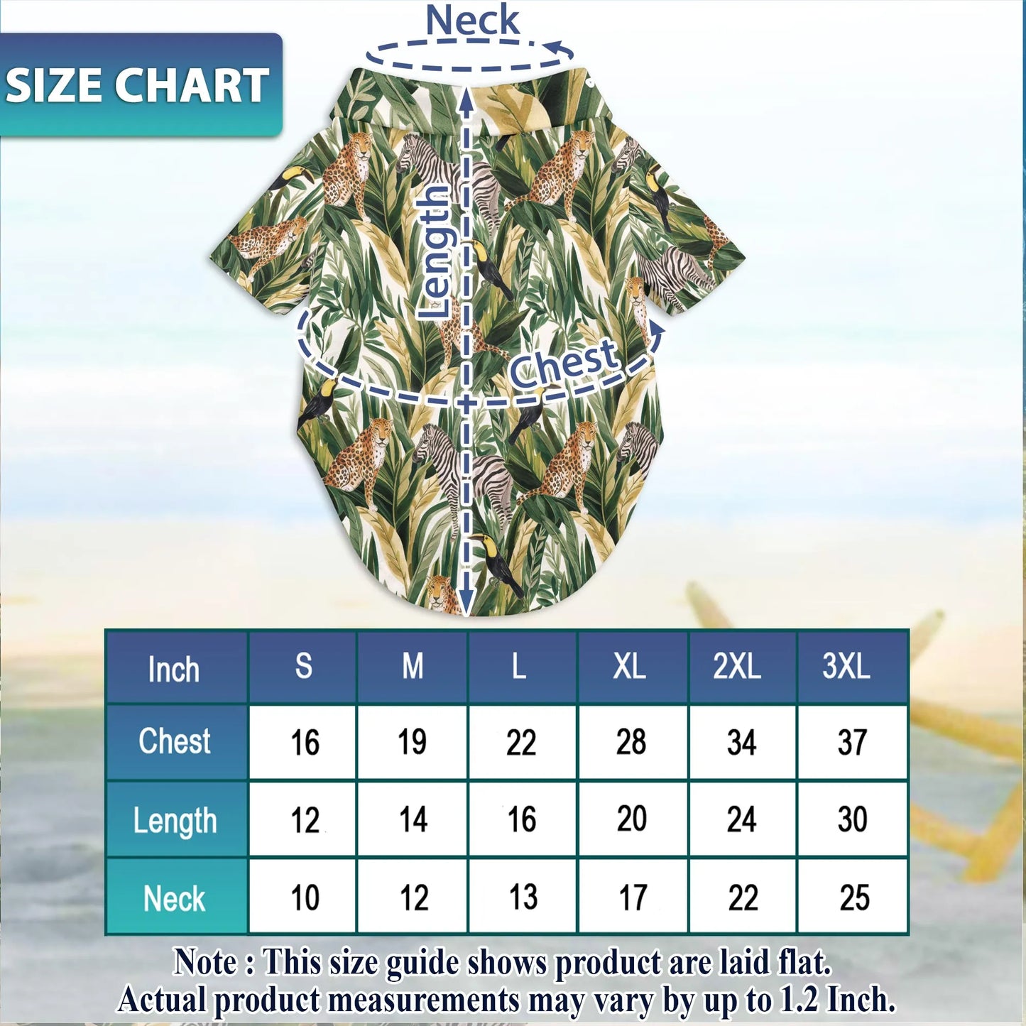 Tropical Summer Wild Animals and Plants Beach Matching Dog Owner Hawaiian Shirts, Pet Aloha Shirt - Azhawaiian