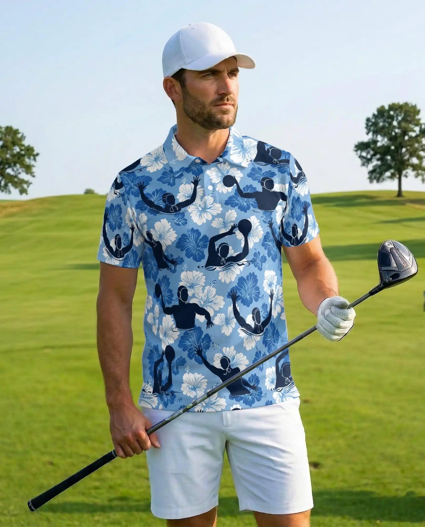 Tropical Water Polo Polo Shirt - Hawaiian Sports Summer Style | Azhawaiian