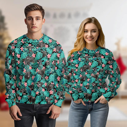 Tropical Black Cow Lover Sweatshirt – Tropical 3D All Over Print Design