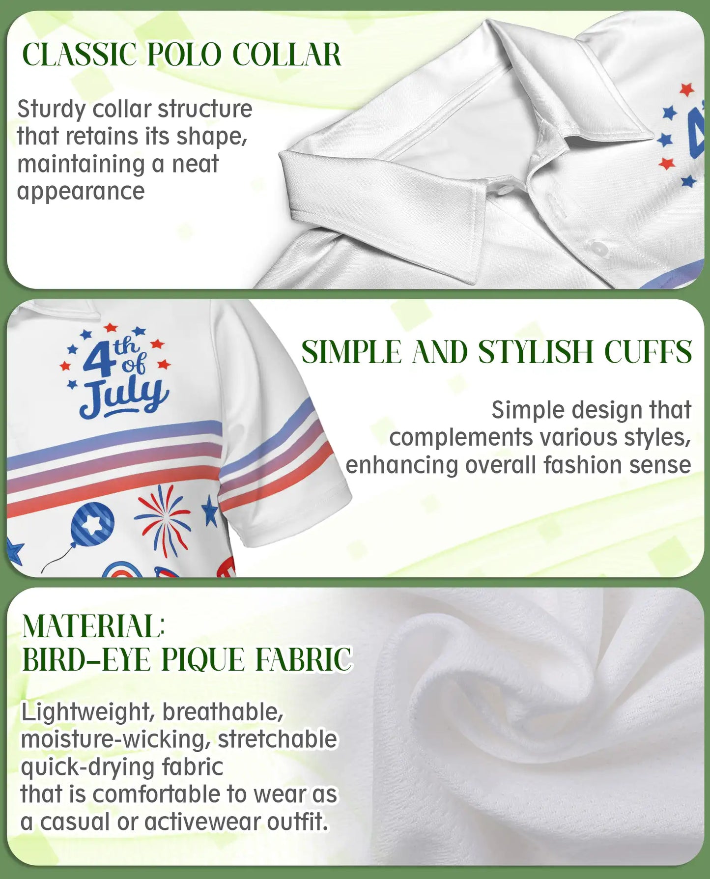4th Of July Patriotic Celebration Polo Shirt for Men | Azhawaiian