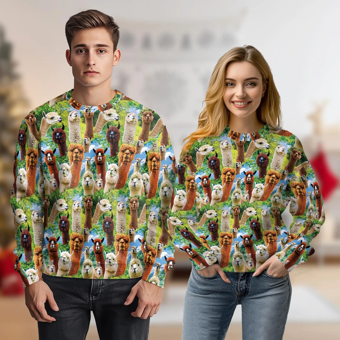 Alpaca Sweatshirt – Colorful Graphic 3D All Over Print Design