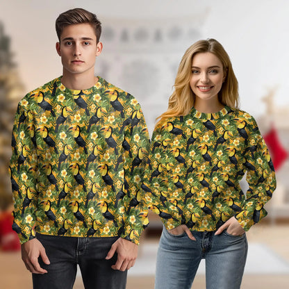 Toucan Plumeria Tropical Yellow Pattern Sweatshirt – Tropical 3D All Over Print Design