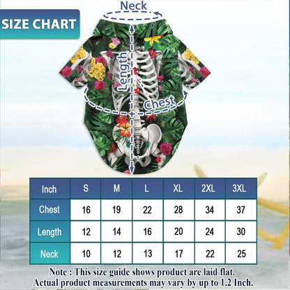 Skeleton Spooky Floral Tropical Beach Matching Dog Owner Hawaiian Shirts, Funny Pet Aloha Shirt for Beach Vacation - Azhawaiian