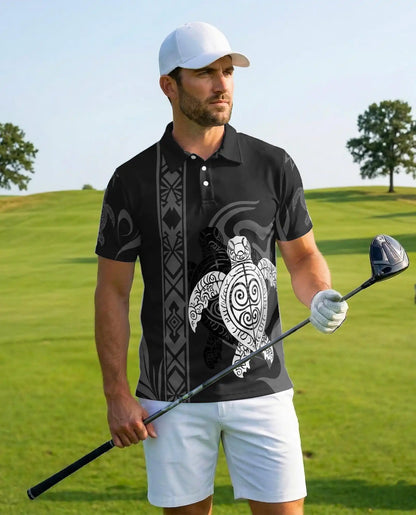 Polynesian Turtle Polo Shirt | Azhawaiian