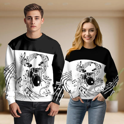Drums Music Sweatshirt – Colorful Graphic 3D All Over Print Design