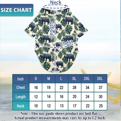 Amazing Rhino Matching Dog Owner Hawaiian Shirts, Funny Pet Aloha Shirt for Beach Vacation - Azhawaiian