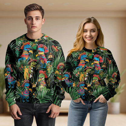 Dinosaur Sombrero Tropical Sweatshirt – Tropical 3D All Over Print Design