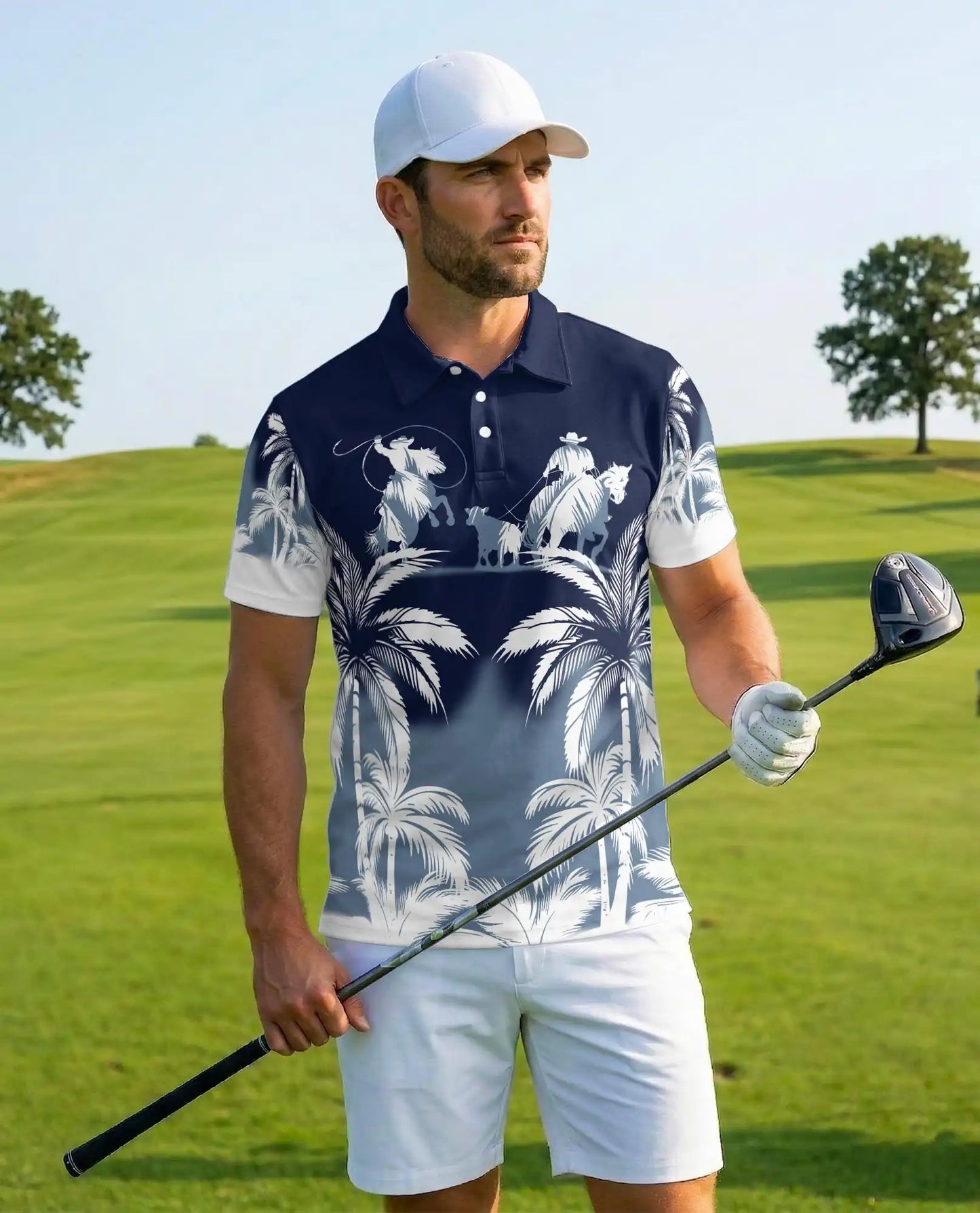 Cowboy Western Polo Shirt, Palm Desert Style | Azhawaiian