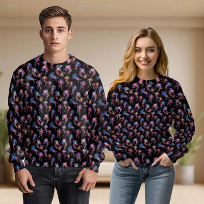 Neon Jellyfish Sweatshirt – Colorful Graphic 3D All Over Print Design