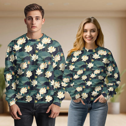 Lotus Pattern Sweatshirt – Colorful Graphic 3D All Over Print Design