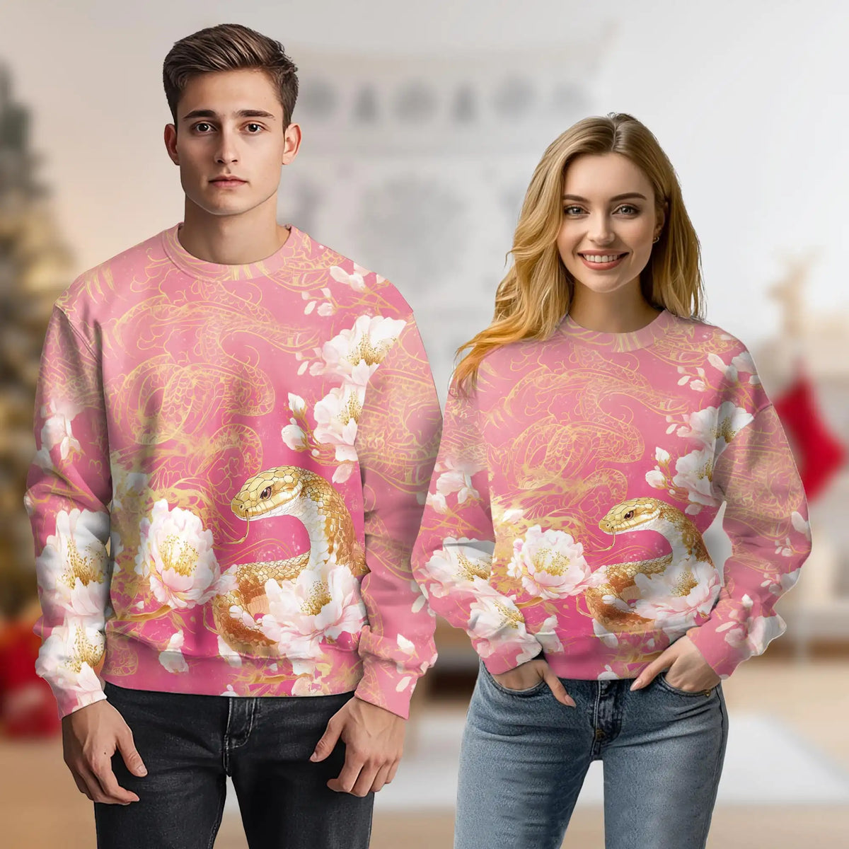 Year of the Snake Sweatshirt – Colorful Graphic 3D All Over Print Design