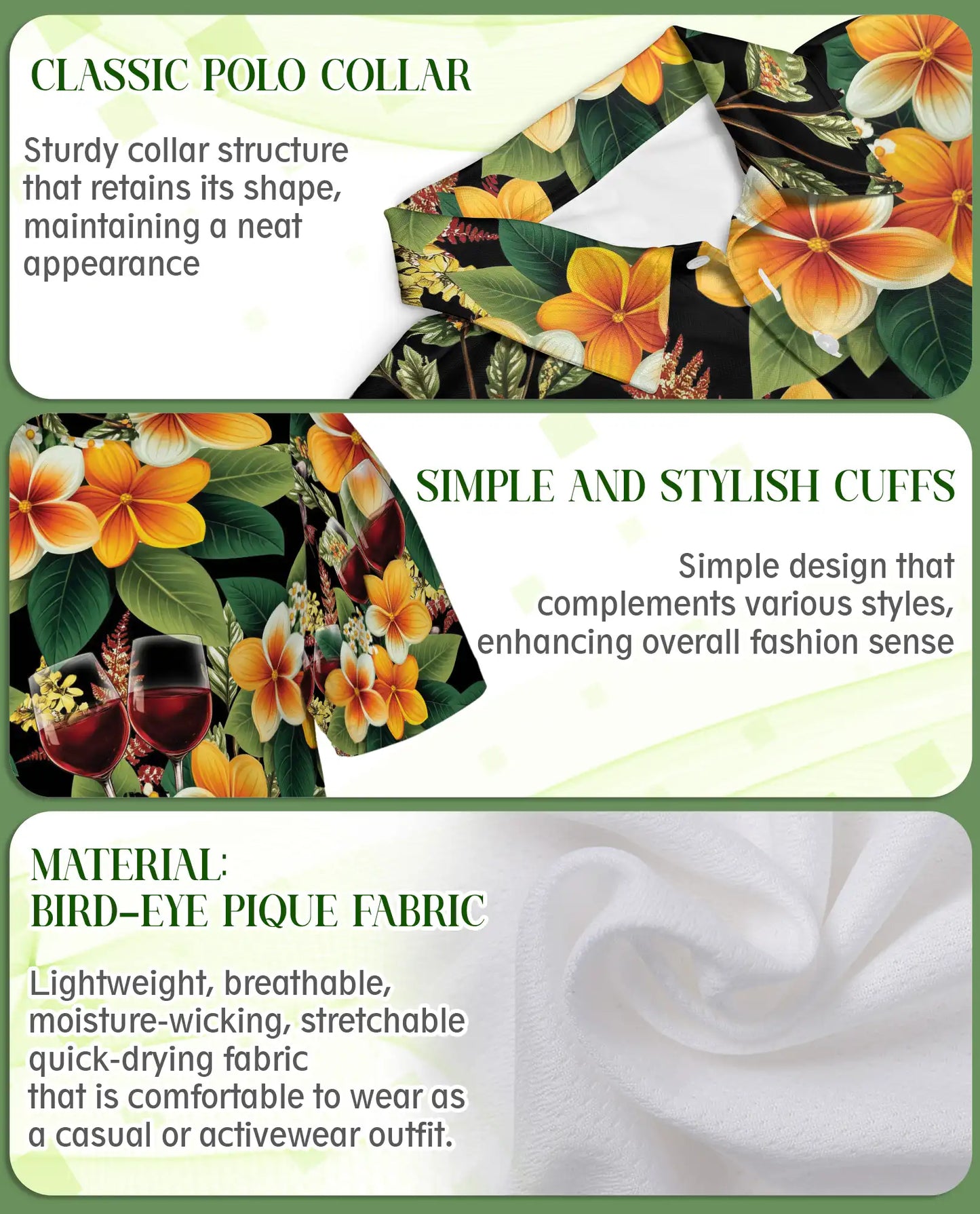 Tropical Wine Floral 3D Polo Shirt for Men, Elegant Hawaiian Party Style | Azhawaiian