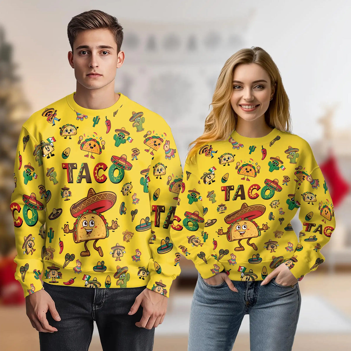 Taco Print Sweatshirt – Colorful Graphic 3D All Over Print Design