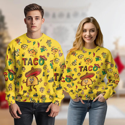 Taco Print Sweatshirt – Colorful Graphic 3D All Over Print Design