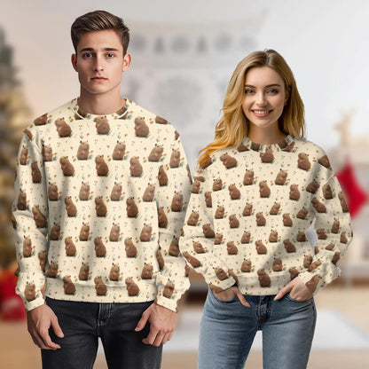 Capybara Pattern Sweatshirt – Colorful Graphic 3D All Over Print Design
