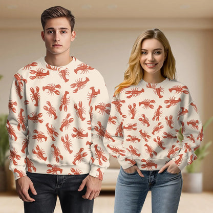 Lobster Pattern Sweatshirt – Colorful Graphic 3D All Over Print Design
