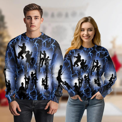 Electric Lineman Sweatshirt – Colorful Graphic 3D All Over Print Design