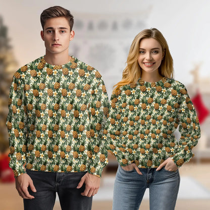 Golden Pineapple Sweatshirt – Tropical 3D All Over Print Design