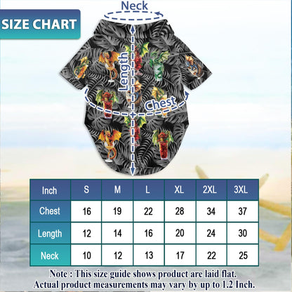 Dragon Cocktail Matching Dog Owner Hawaiian Shirts, Funny Pet Aloha Shirt for Beach Vacation - Azhawaiian