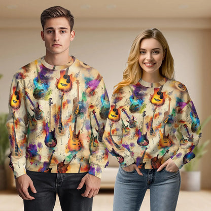 Vintage Bass Guitar Sweatshirt – Vintage 3D All Over Print Design