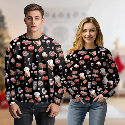 Las Vegas Casino Pattern Sweatshirt – Colorful Graphic 3D All Over Print Design