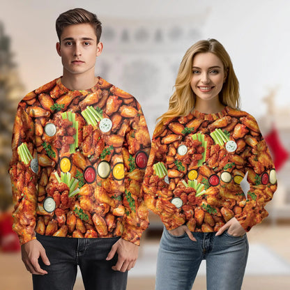 Chicken Wing Sweatshirt – Colorful Graphic 3D All Over Print Design