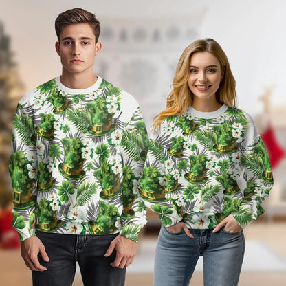 Green Hat Matching Friends Sweatshirt – Tropical 3D All Over Print Design