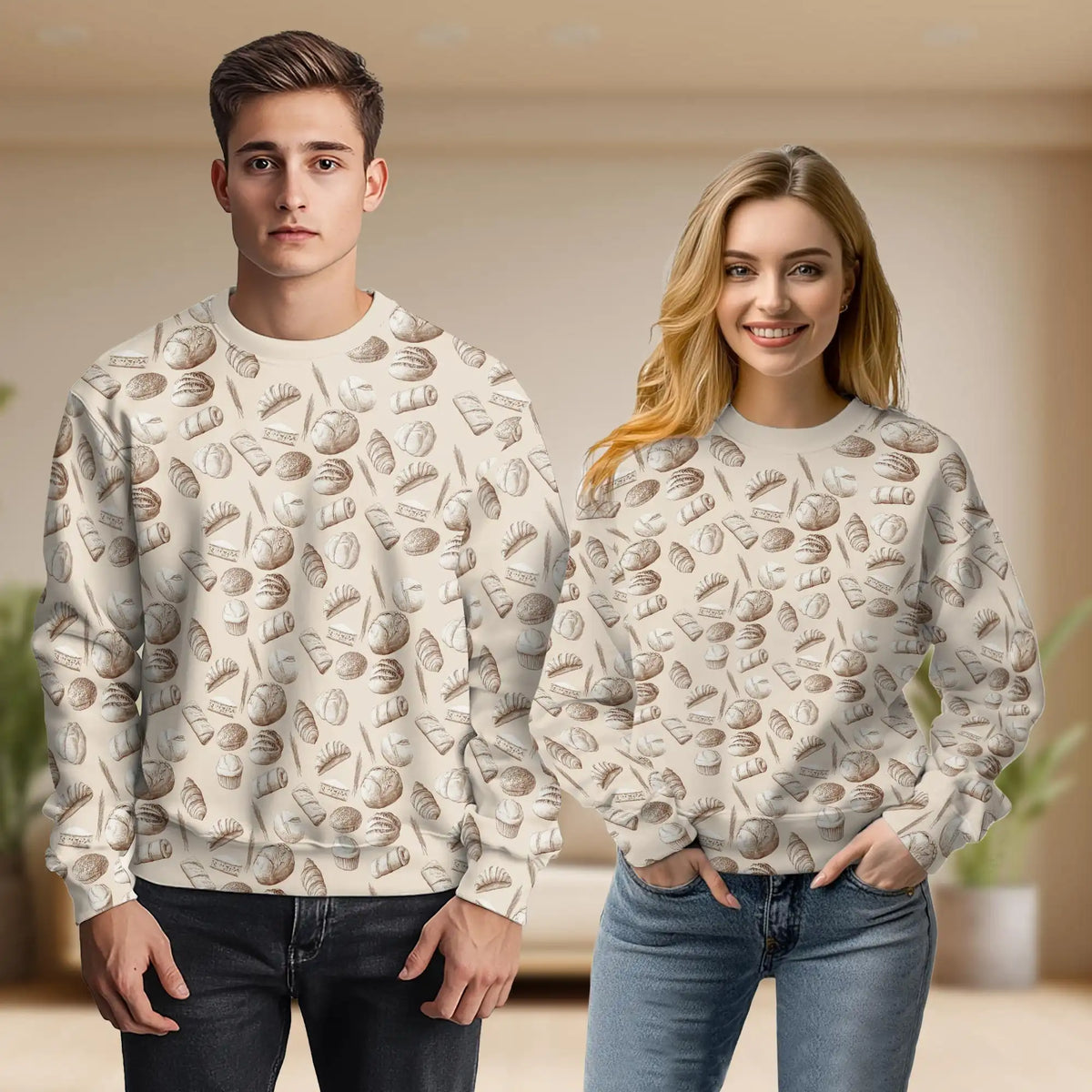 Vintage Drawn Bakery Sweatshirt – Vintage 3D All Over Print Design
