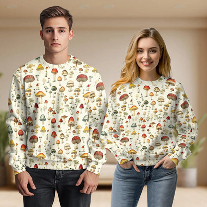 Mushroom Pattern Sweatshirt – Colorful Graphic 3D All Over Print Design