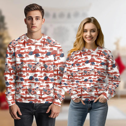 Cornhole Palm Tree Sweatshirt – Tropical 3D All Over Print Design