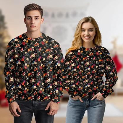 Bird Flower Sweatshirt – Colorful Graphic 3D All Over Print Design