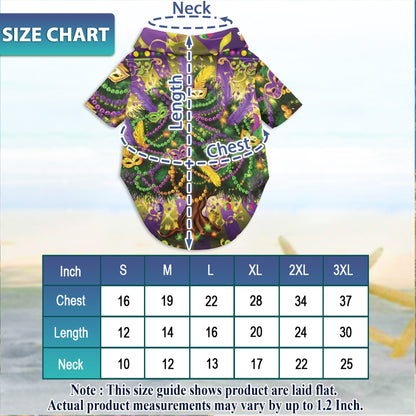 Mardi Gras Tree Matching Dog Owner Hawaiian Shirts, Funny Pet Aloha Shirt for Beach Vacation - Azhawaiian