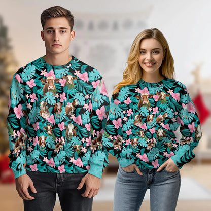 Tropical Cow Sweatshirt – Tropical 3D All Over Print Design