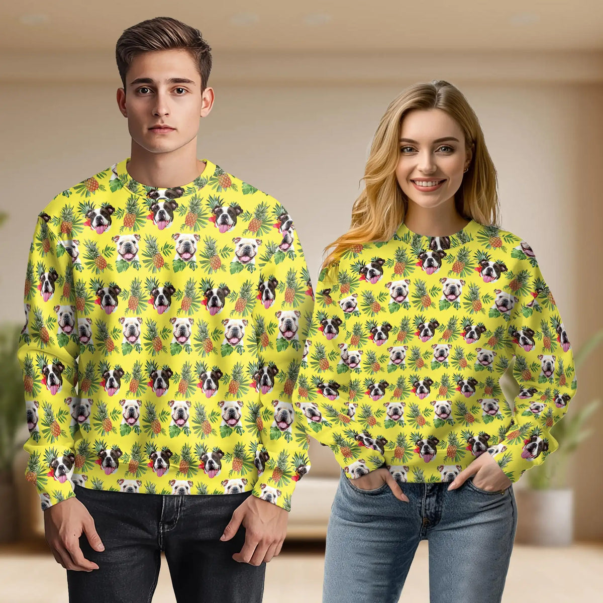 English Bulldog Sweatshirt – Colorful Graphic 3D All Over Print Design